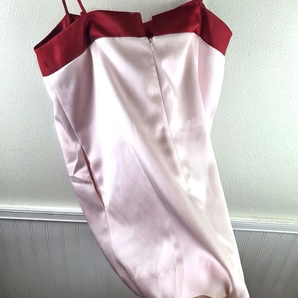Women's Free People Nwot Pink and Red Spaghetti Strap Tunic Tank Top Size Med